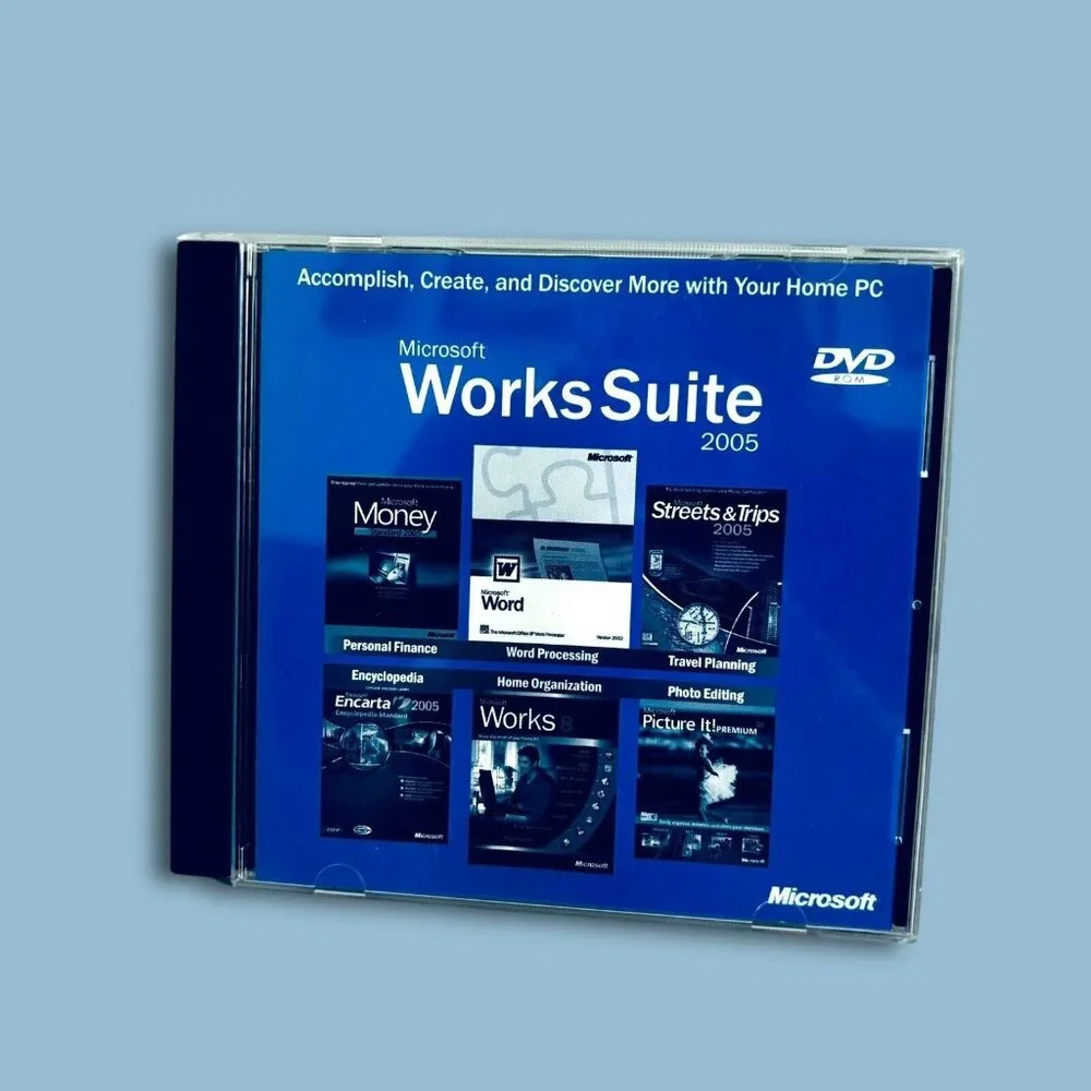 Microsoft Works Suite (2003, DVD-ROM).